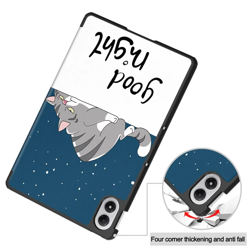 Til Xiaomi Redmi Pad 2 Pro Skåle med Mønstertrykt Læderstand til Tablet - Kat