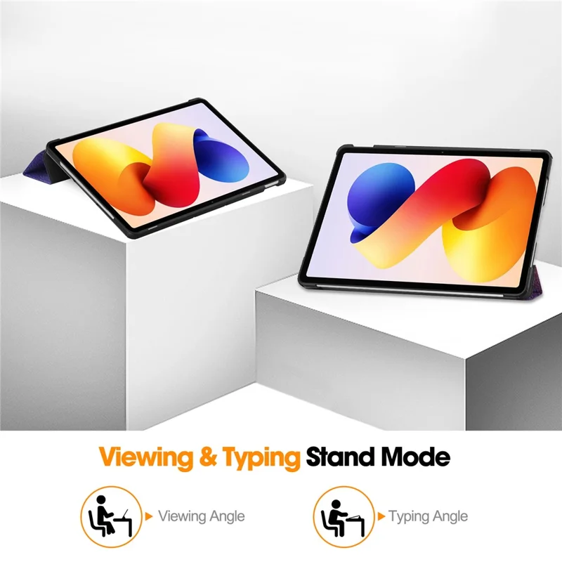For Xiaomi Poco Pad M1 / Redmi Pad 2 Pro Case Pattern Print Leather Stand Tablet Cover - Galaxy