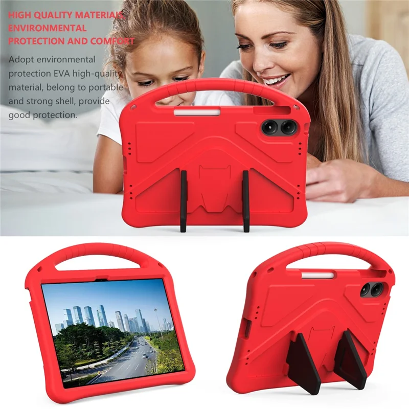 For Xiaomi Redmi Poco Pad M1 / Redmi Pad 2 Pro Case EVA Tablet Cover with Handle Kickstand Children Friendly - Red