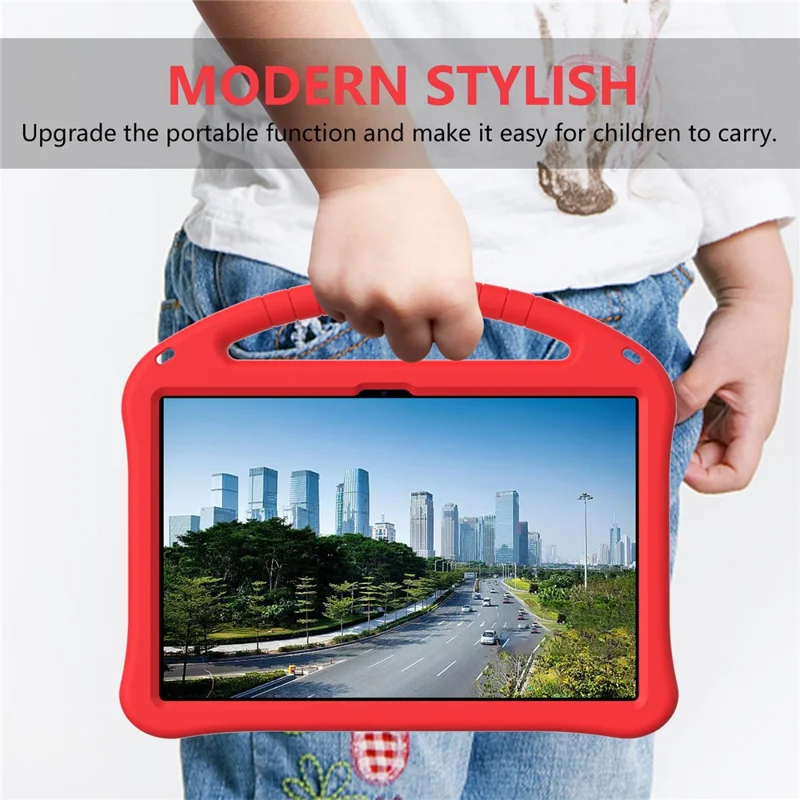 For Xiaomi Redmi Poco Pad M1 / Redmi Pad 2 Pro Case EVA Tablet Cover with Handle Kickstand Children Friendly - Red