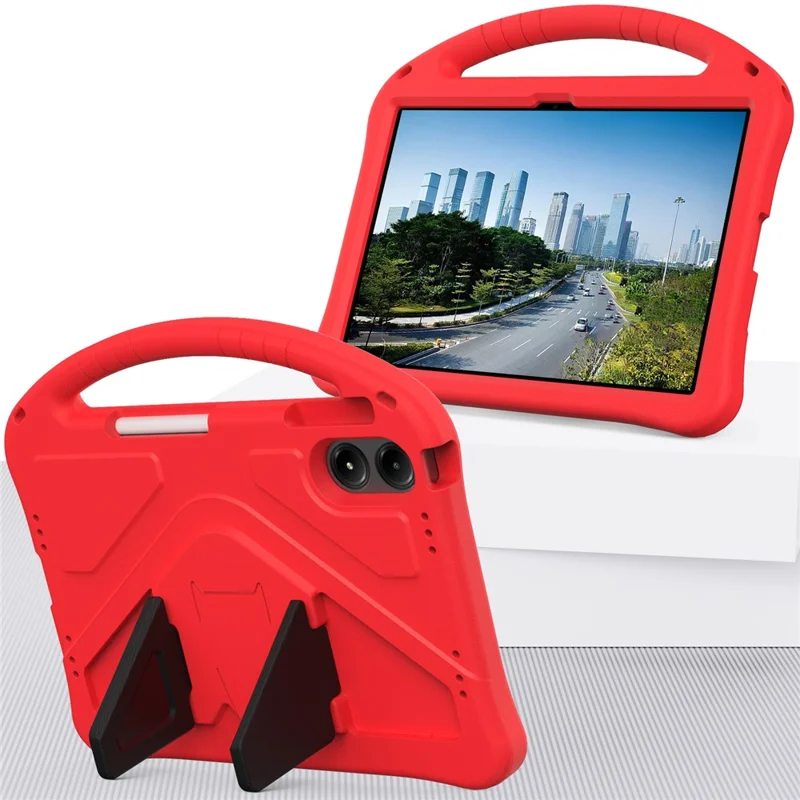 For Xiaomi Redmi Poco Pad M1 / Redmi Pad 2 Pro Case EVA Tablet Cover with Handle Kickstand Children Friendly - Red
