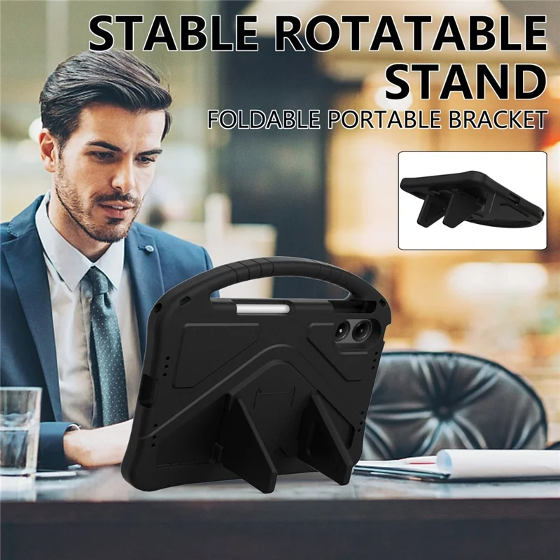 Fodral för Xiaomi Redmi Pad 2 Pro EVA-tabletfodral med handtag och stöd, barnvänligt - Svart