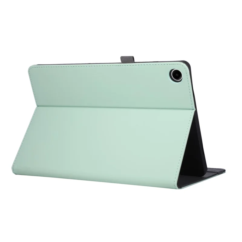 For Samsung Galaxy Tab A11 / A9 Case Foldable Stand Leather Tablet Cover with Handheld Wristband - Green