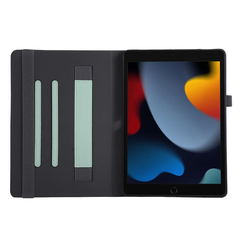 Tablet Case For iPad 10.2 (2021)  /  (2020)  /  (2019)  /  Air 10.5 inch (2019) Foldable Stand Leather Cover with Handheld Wristband - Green