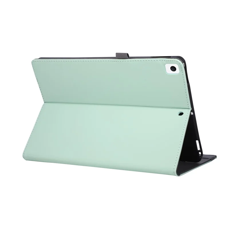 Tablet Case For iPad 10.2 (2021)  /  (2020)  /  (2019)  /  Air 10.5 inch (2019) Foldable Stand Leather Cover with Handheld Wristband - Green