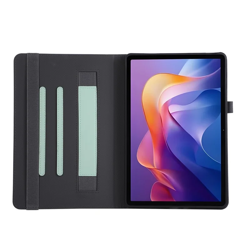 Custodia per Xiaomi Redmi Pad 2 Pieghevole Supporto in Pelle Cover Tablet con Cinturino da Polso - Verde