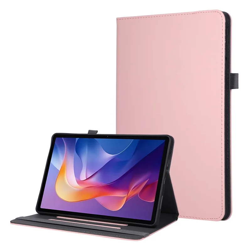 For Xiaomi Redmi Pad 2 Case Foldable Stand Leather Tablet Cover with Handheld Wristband - Pink