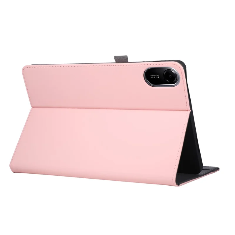 For Xiaomi Redmi Pad 2 Case Foldable Stand Leather Tablet Cover with Handheld Wristband - Pink