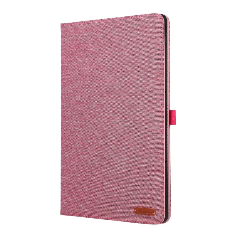 Чехол для Lenovo Idea Tab Plus с подставкой, держателем для карт и тканевой текстурой, кожаный чехол для планшета - розовый