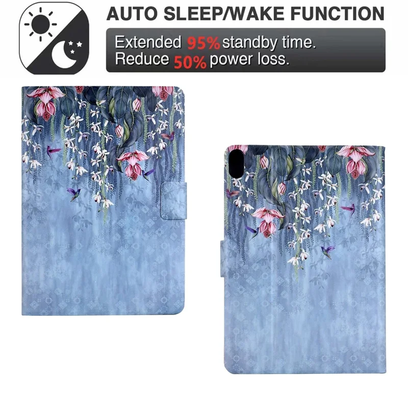 Custodia per Samsung Galaxy Tab S11 Portacard Stampa a Motivi in Pelle - Uccello