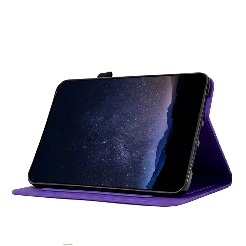 Custodia per Samsung Galaxy Tab S11 - Slot per Schede, Motivo a Blocchi, Rivestimento in Pelle - Viola