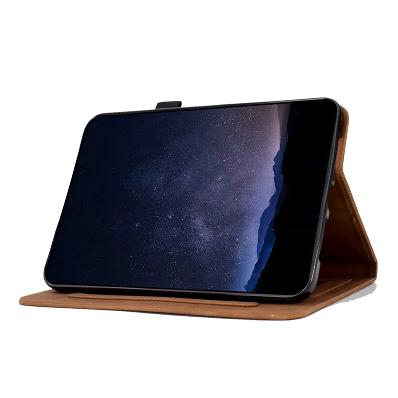 Custodia per Samsung Galaxy Tab S11 Fiore Farfalla Stampato Slot per Schede Copertura in Pelle - Marrone