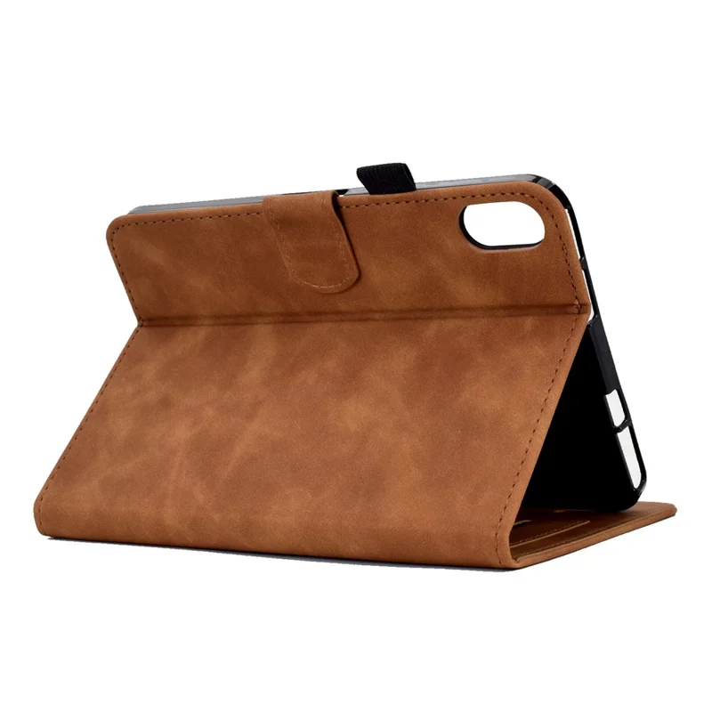 Custodia per Samsung Galaxy Tab S11 Fiore Farfalla Stampato Slot per Schede Copertura in Pelle - Marrone