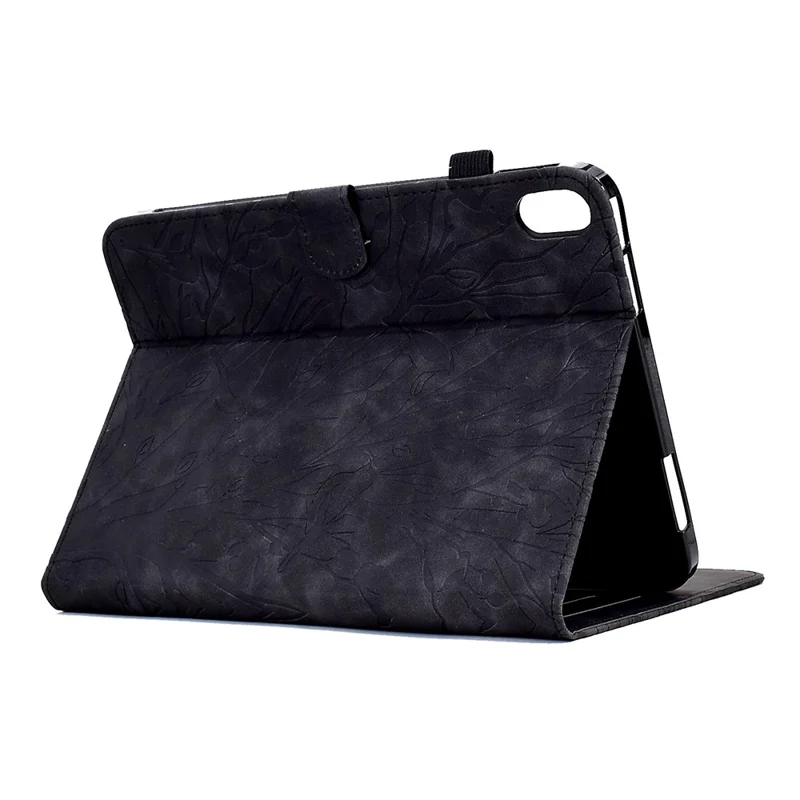 For Samsung Galaxy Tab S11 Leather Case Tree Pattern Card Slots Stand Cover - Black
