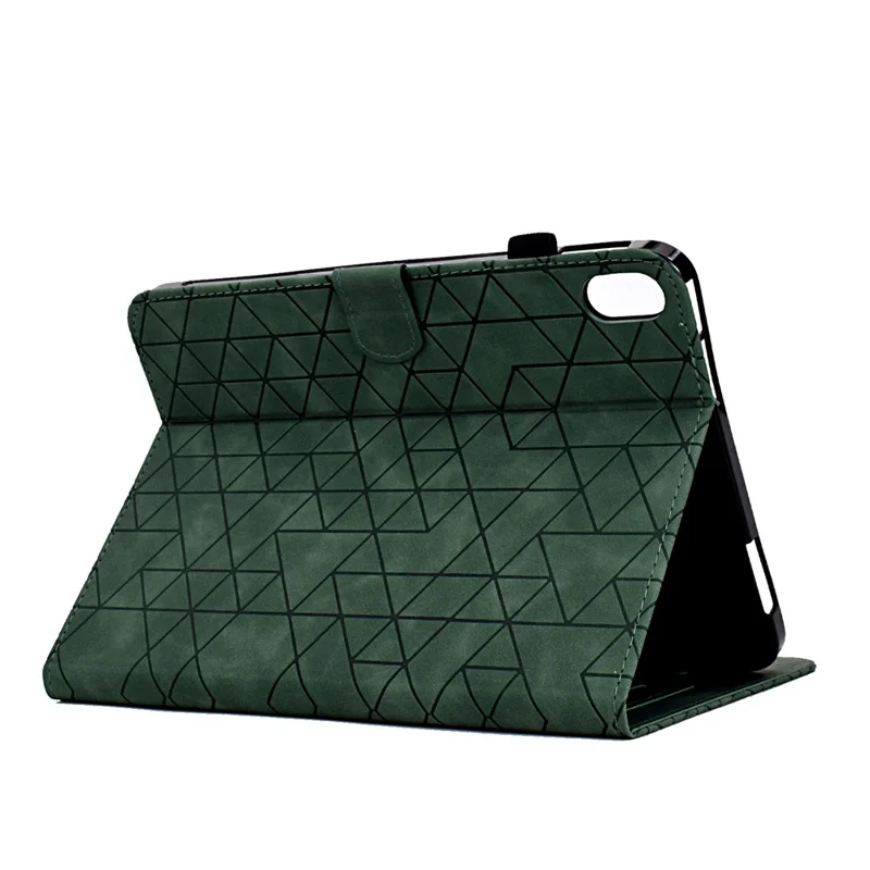 Für Samsung Galaxy Tab S11 Hülle Kartenfächer Ständer Rauten Auto Wake / Sleep Lederhülle - Grün