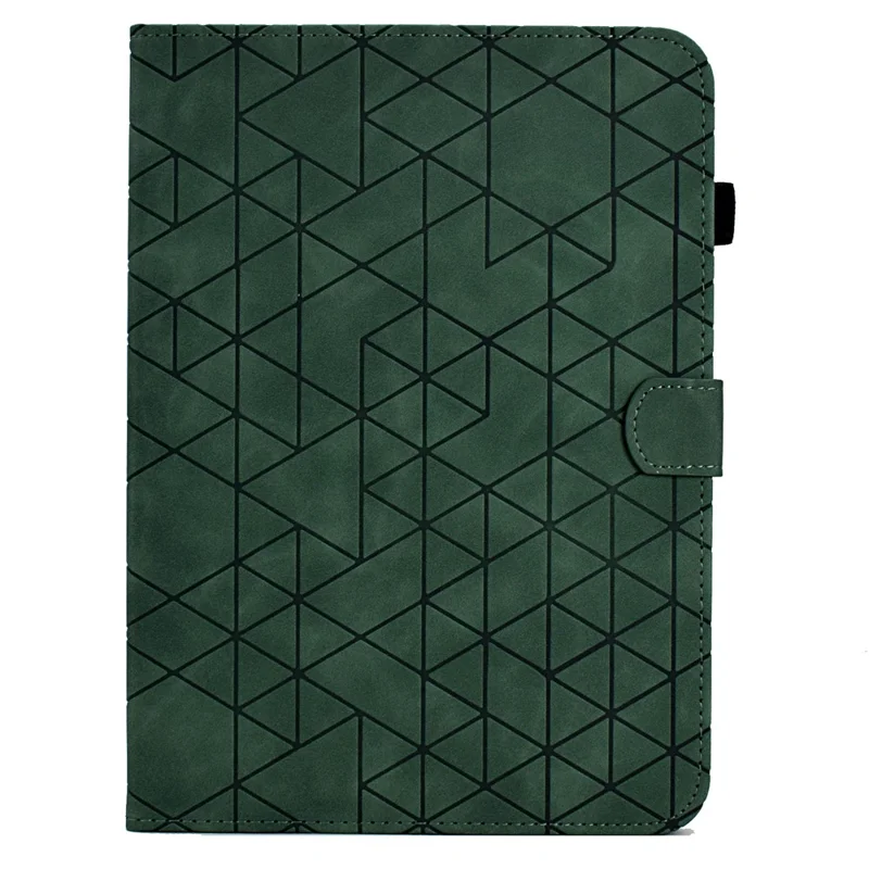 Für Samsung Galaxy Tab S11 Hülle Kartenfächer Ständer Rauten Auto Wake / Sleep Lederhülle - Grün