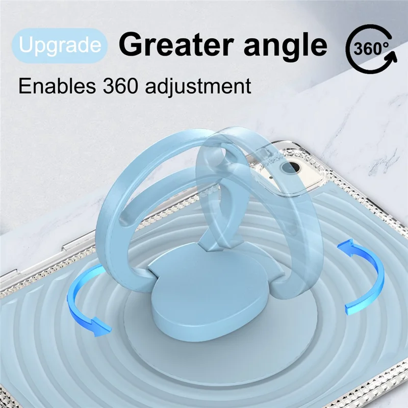 For iPad Air 11 (2025)  /  (2024) Case Kickstand Wave Pattern Shockproof TPU + PC Tablet Cover - Baby Blue