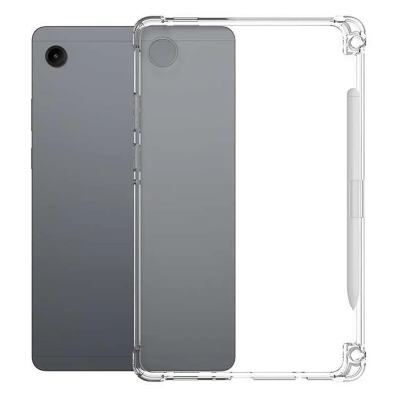 Funda para Samsung Galaxy Tab A11 Reforzada en las Cuatro Esquinas Antideslizante Cubierta de Tableta de TPU Transparente con Ranura para Bolígrafo