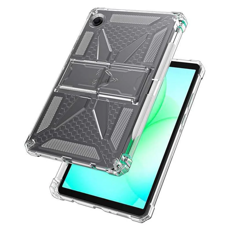 Чехол для Samsung Galaxy Tab A11 Clear Case с подставкой, противоударный, из TPU + PC, чехол для планшета с отделением для ручки