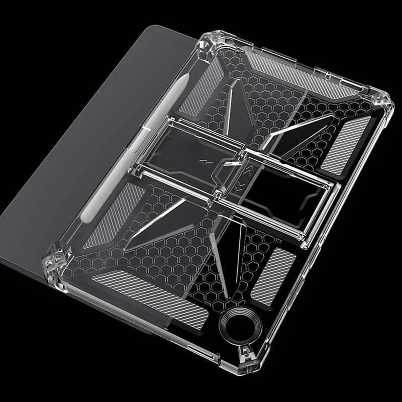 Чехол для Samsung Galaxy Tab A11 Clear Case с подставкой, противоударный, из TPU + PC, чехол для планшета с отделением для ручки