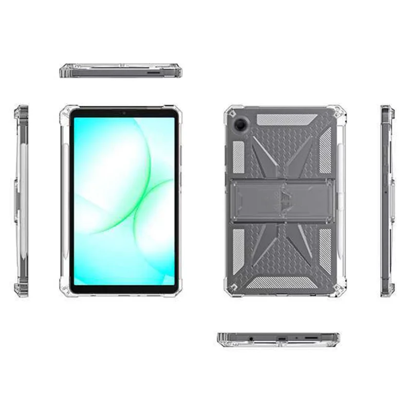 Чехол для Samsung Galaxy Tab A11 Clear Case с подставкой, противоударный, из TPU + PC, чехол для планшета с отделением для ручки