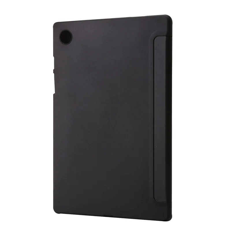 For Samsung Galaxy Tab A11+ Case PU Leather+Silicone Origami Stand Protective Cover - Black