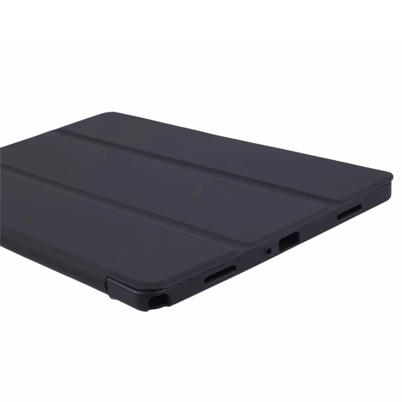 Zwart lederen hoesje voor Samsung Galaxy Tab A11 met honingraat TPU tabletcover en drieweg standaard