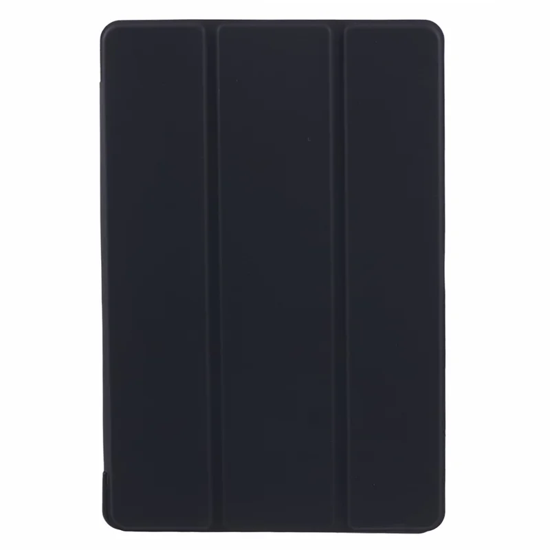 Zwart lederen hoesje voor Samsung Galaxy Tab A11 met honingraat TPU tabletcover en drieweg standaard