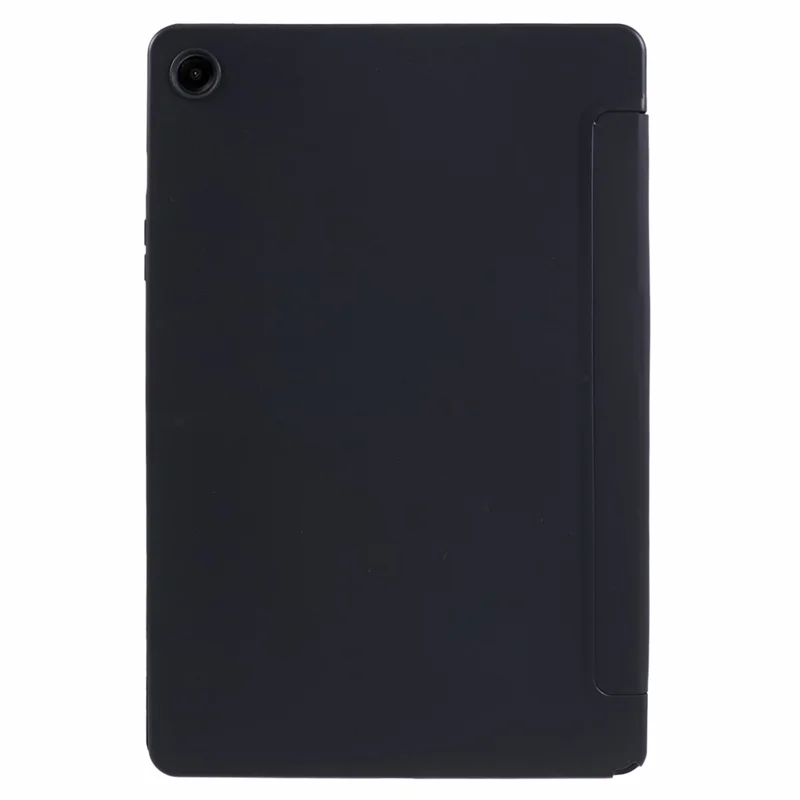 Zwart lederen hoesje voor Samsung Galaxy Tab A11 met honingraat TPU tabletcover en drieweg standaard