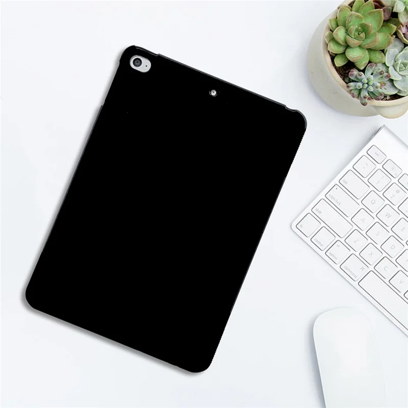 For iPad mini (2019) 7.9 inch / mini 4 Case Slim Matte TPU Protective Tablet Cover - Black
