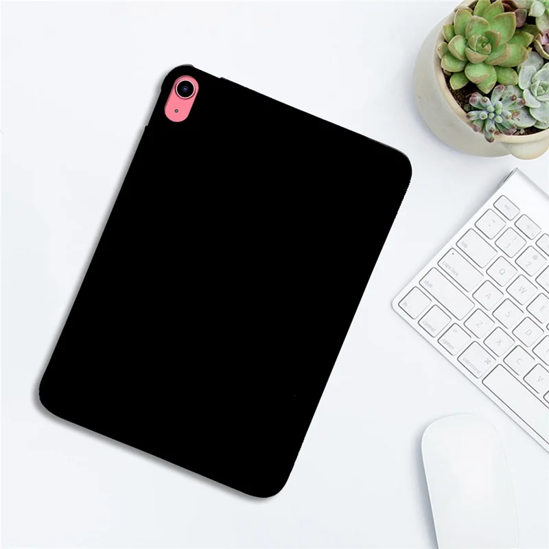For iPad (2025) / 10.9 (2022) Case Slim Matte TPU Protective Tablet Cover - Black