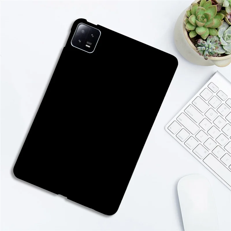 Voor Xiaomi Pad 6 Hoesje Slank Matte TPU Beschermhoes voor Tablet - Zwart