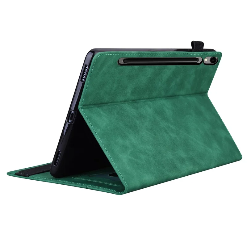 Tablet Case For Samsung Galaxy Tab S10 Lite / S10 FE / S9 / S9 FE / S8 / S7 , PU Leather Protective Folio Cover with Card Holder - Green