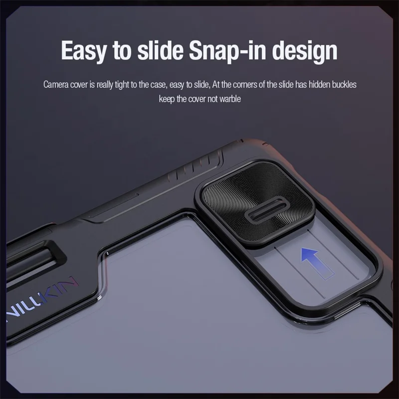 NILLKIN Bumper Leather Case Pro for Xiaomi Pad 8  /  8 Pro Slide Camera Lid Origami Stand Tablet Cover Auto Wake  /  Sleep