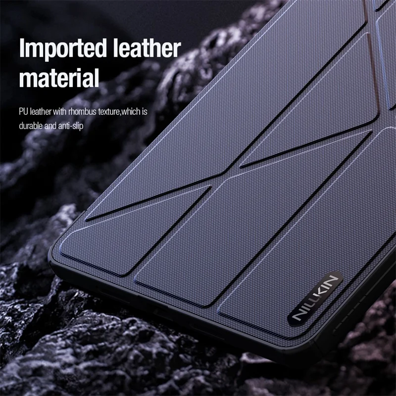 NILLKIN Bumper Leather Case Pro for Xiaomi Pad 8  /  8 Pro Slide Camera Lid Origami Stand Tablet Cover Auto Wake  /  Sleep