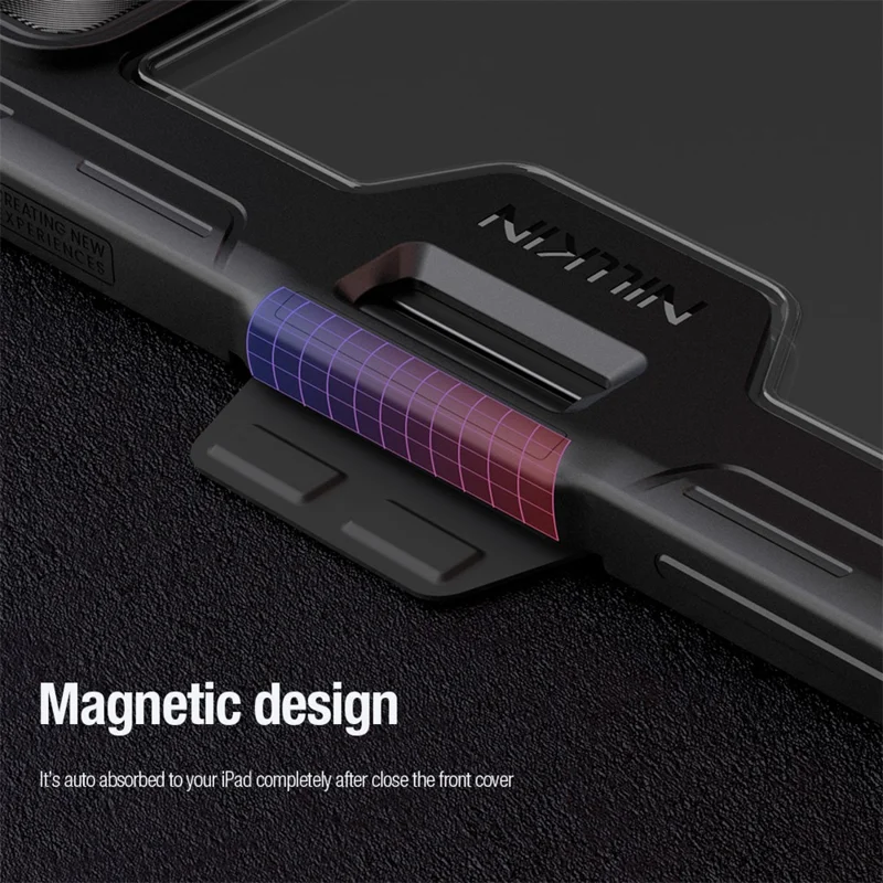 NILLKIN Bumper Leather Case Pro for Xiaomi Pad 8  /  8 Pro Slide Camera Lid Origami Stand Tablet Cover Auto Wake  /  Sleep