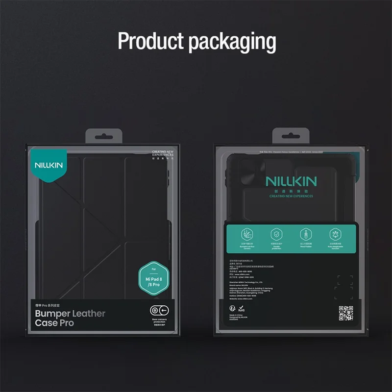 NILLKIN Bumper Leather Case Pro for Xiaomi Pad 8  /  8 Pro Slide Camera Lid Origami Stand Tablet Cover Auto Wake  /  Sleep