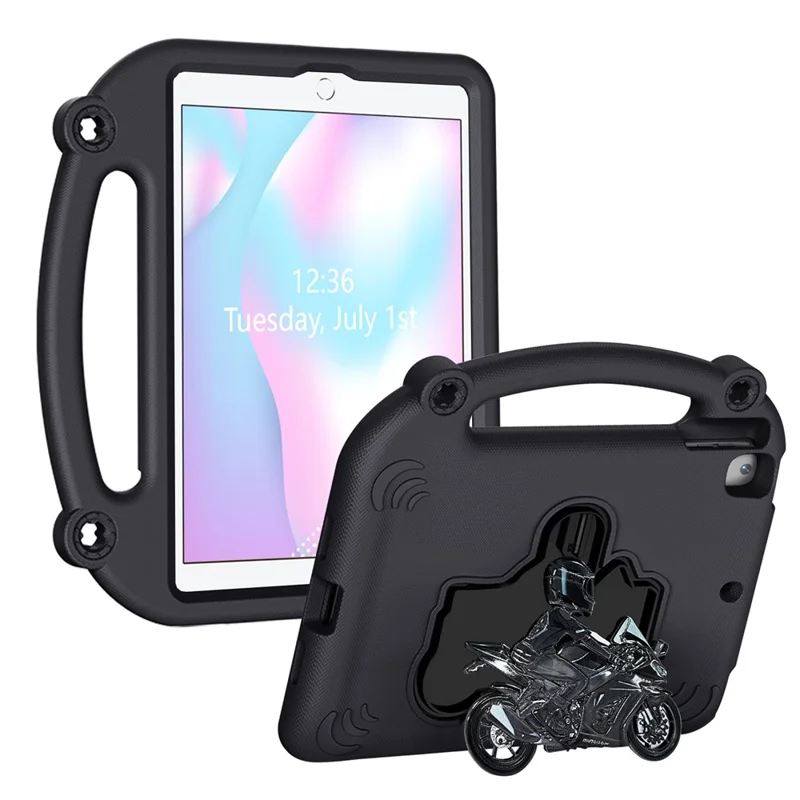 Capa EVA para iPad 10.2 (2021) / (2020) / (2019) / Air 10.5 polegadas (2019) Suporte de Motocicleta à Prova de Choque com Alça - Preto