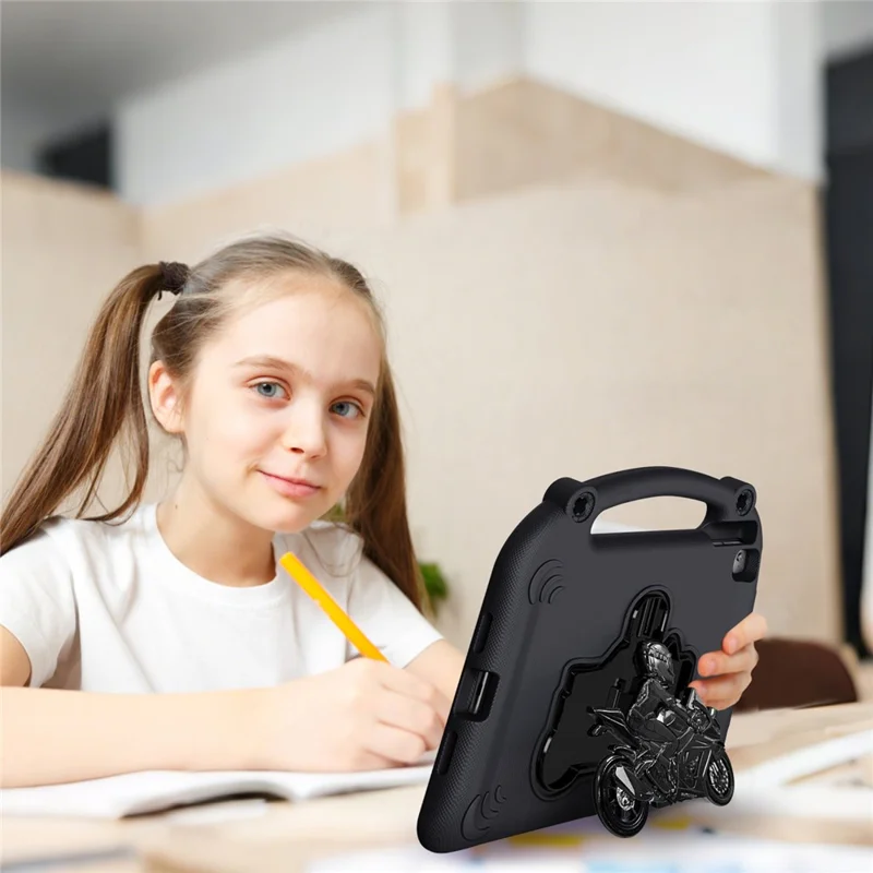 Étui EVA pour iPad 9,7 pouces (2018) / (2017) / Air 2 / Air (2013) Support de moto Étui de tablette antichoc avec poignée - Noir