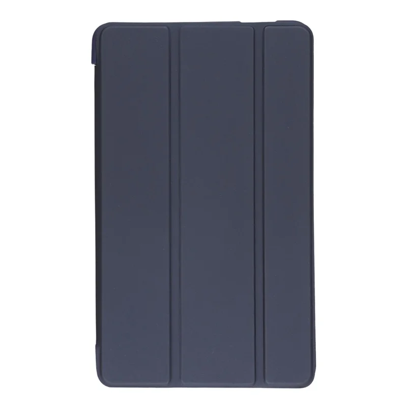 For Samsung Galaxy Tab A11 Case PU Leather + Silicone Tri-Fold Stand Tablet Cover - Dark Blue