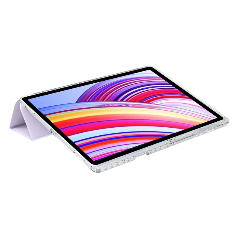 Til Samsung Galaxy Tab S11 Ultra Case PU-læder Origami stående gennemsigtig tabletbeskyttelse - Lyserosa