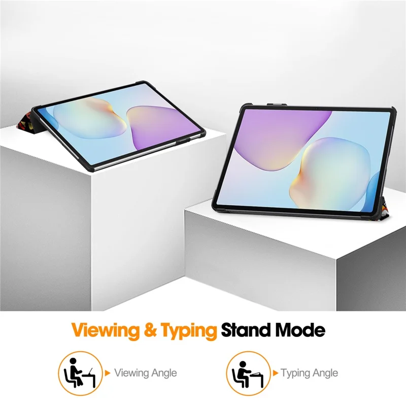 غطاء جراب من الجلد بطبعة زخرفية مع حامل لهواوي ميت باد 11.5 2025 - جرافيتي