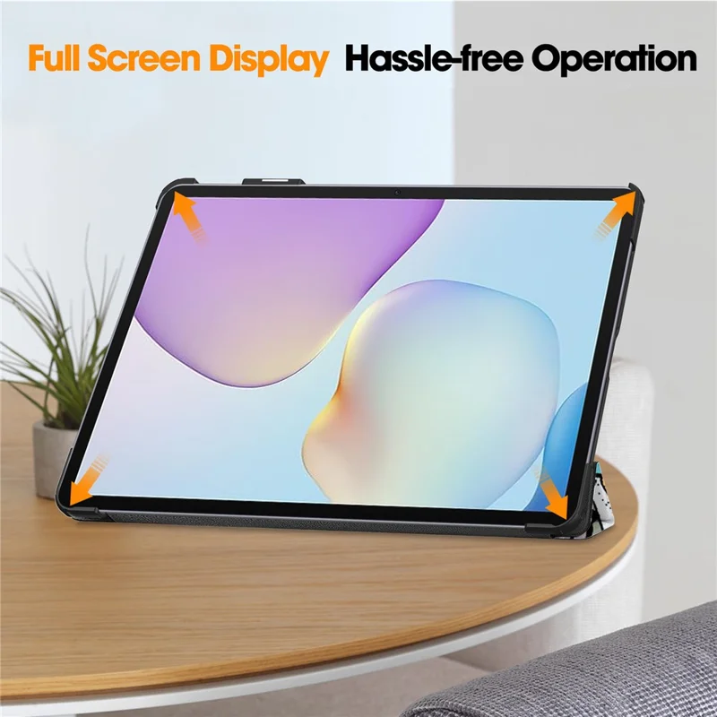 غطاء جراب من الجلد بطبعة زخرفية مع حامل لهواوي ميت باد 11.5 2025 - جرافيتي