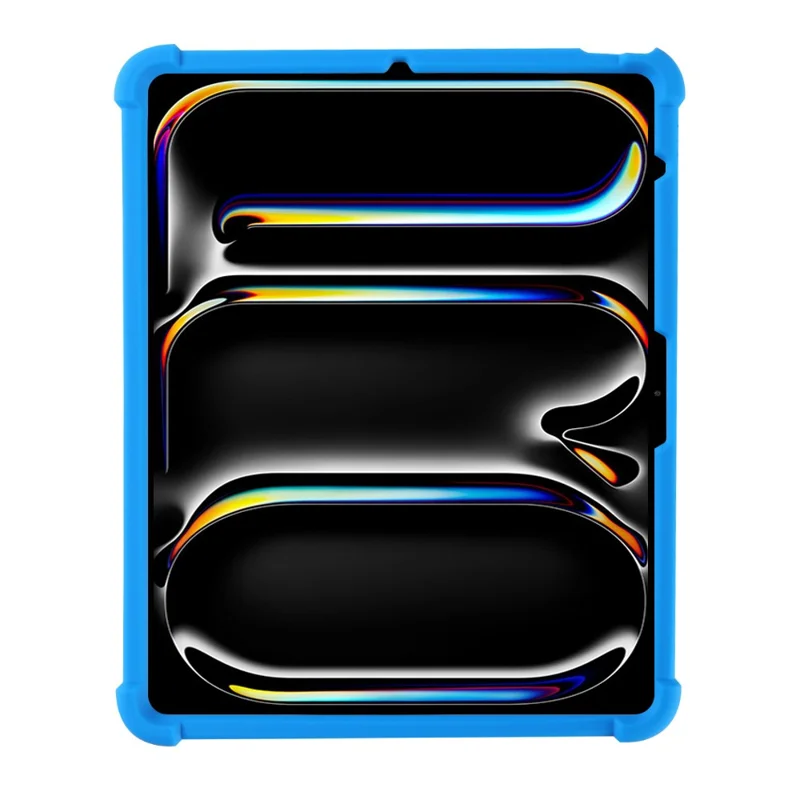 For iPad Pro 13 (2025) Case Adjustable Kickstand Silicone Tablet Protective Cover - Dark Blue