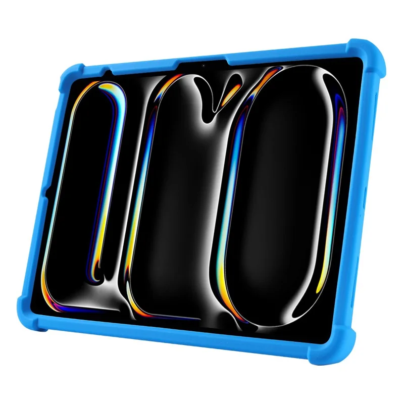 For iPad Pro 13 (2025) Case Adjustable Kickstand Silicone Tablet Protective Cover - Dark Blue