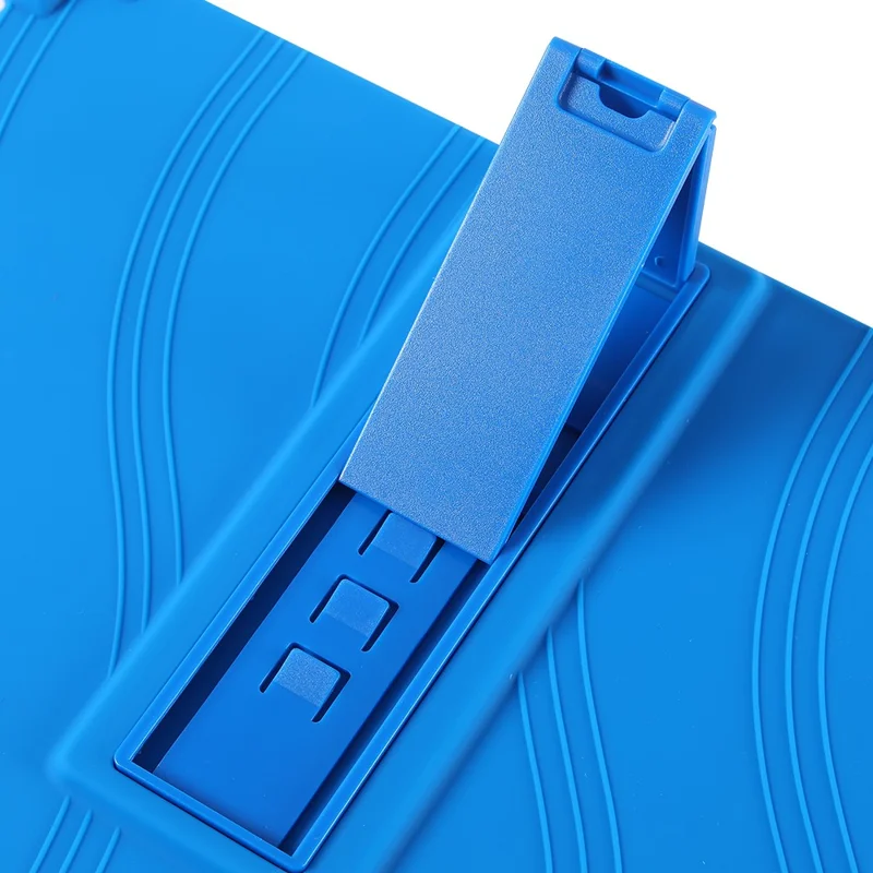 For iPad Pro 13 (2025) Case Adjustable Kickstand Silicone Tablet Protective Cover - Dark Blue