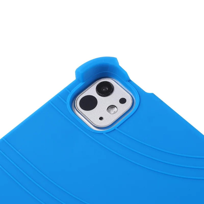 For iPad Pro 13 (2025) Case Adjustable Kickstand Silicone Tablet Protective Cover - Dark Blue