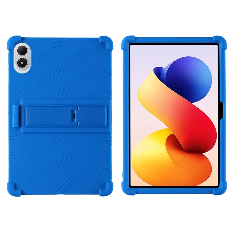 For Xiaomi Redmi Pad 2 Pro Case Adjustable Kickstand Silicone Tablet Protective Cover - Dark Blue