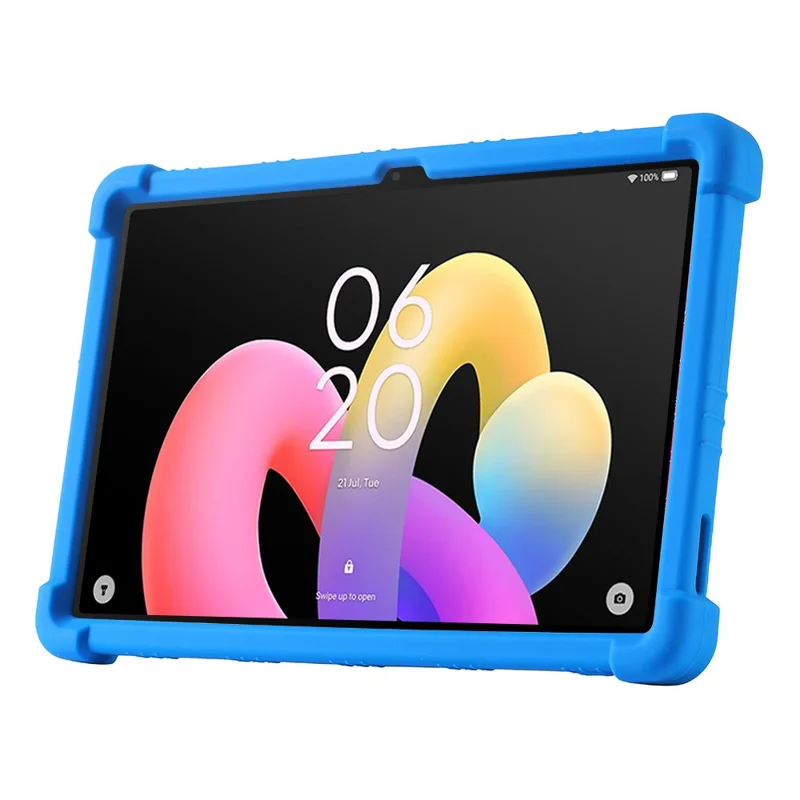 Für TCL Tab 10L Gen4 10.1 Zoll Hülle mit einstellbarem Ständer, Silikon-Tablet-Schutzhülle - Dunkelblau