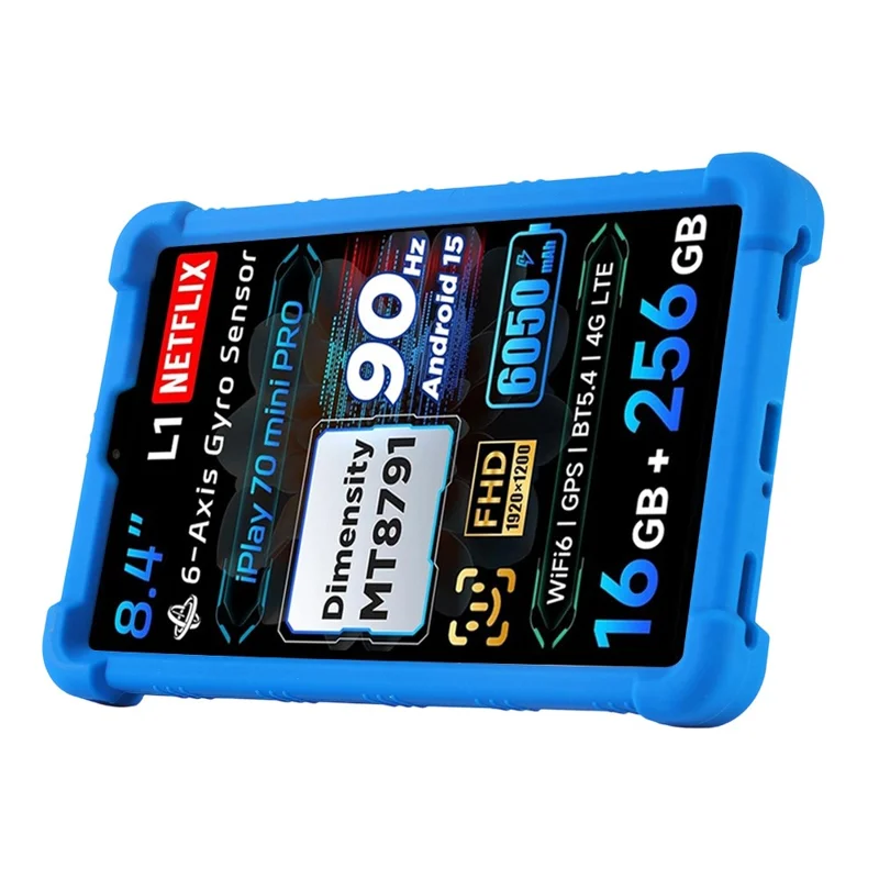 For Alldocube iPlay 70 mini Pro Case Adjustable Kickstand Silicone Tablet Protective Cover - Dark Blue